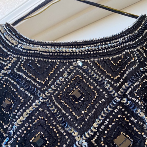 Sequined Black Prom Dress - Picture 6 of 7